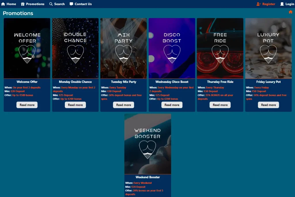 Bonussen en Promoties bij BOF Casino