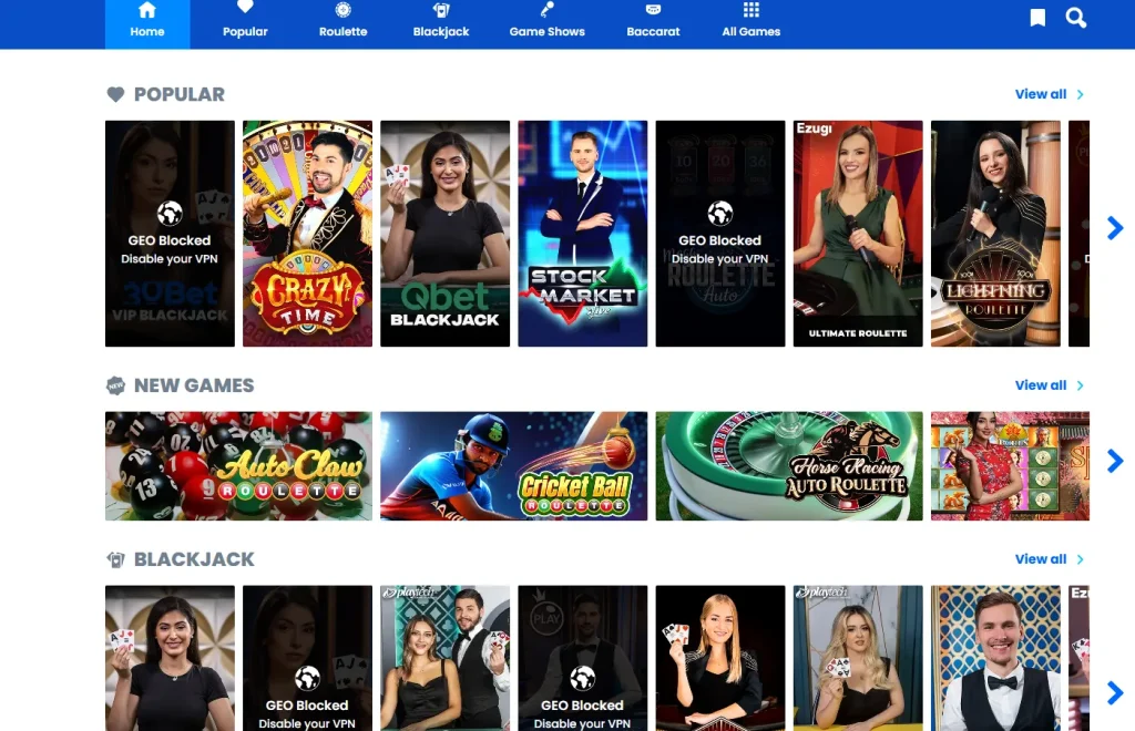 Spelaanbod bij 30Bet Casino